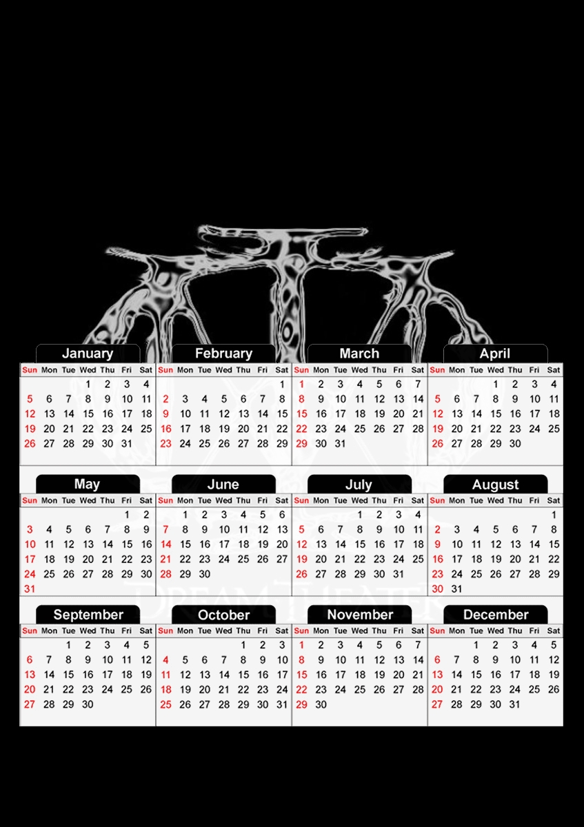  Dream Theater for A3 Photo Calendar 30x43cm