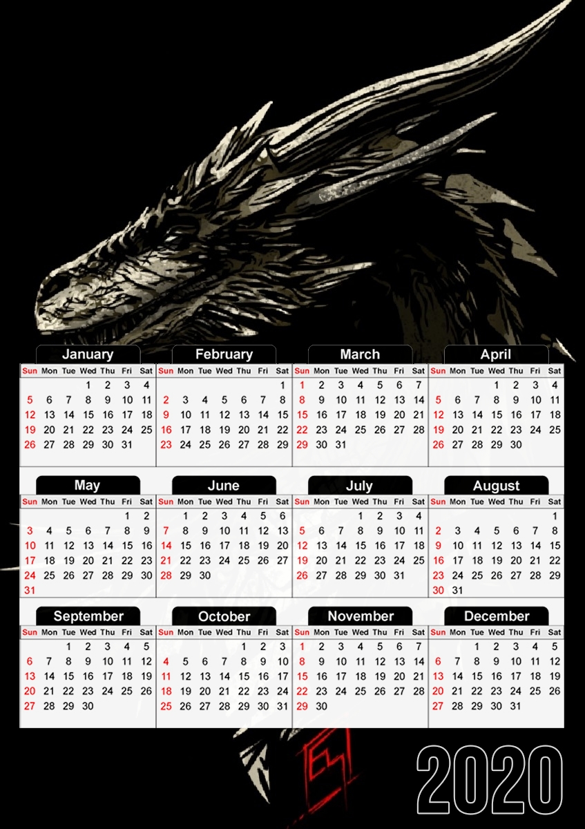  Drogon for A3 Photo Calendar 30x43cm