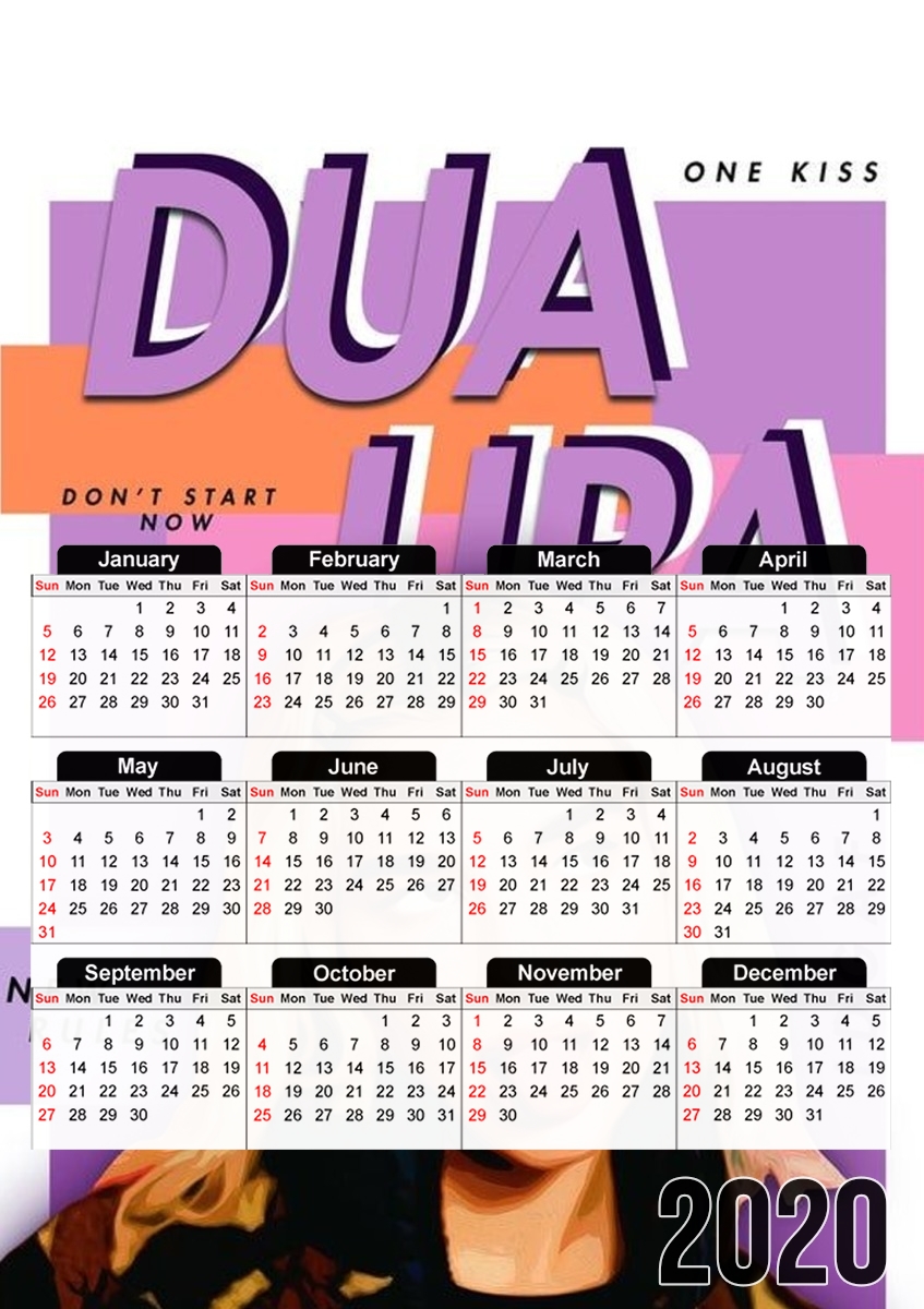  Dua Lipa new rules for A3 Photo Calendar 30x43cm