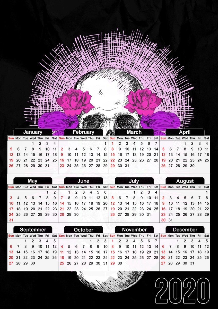  Flowers Skull for A3 Photo Calendar 30x43cm