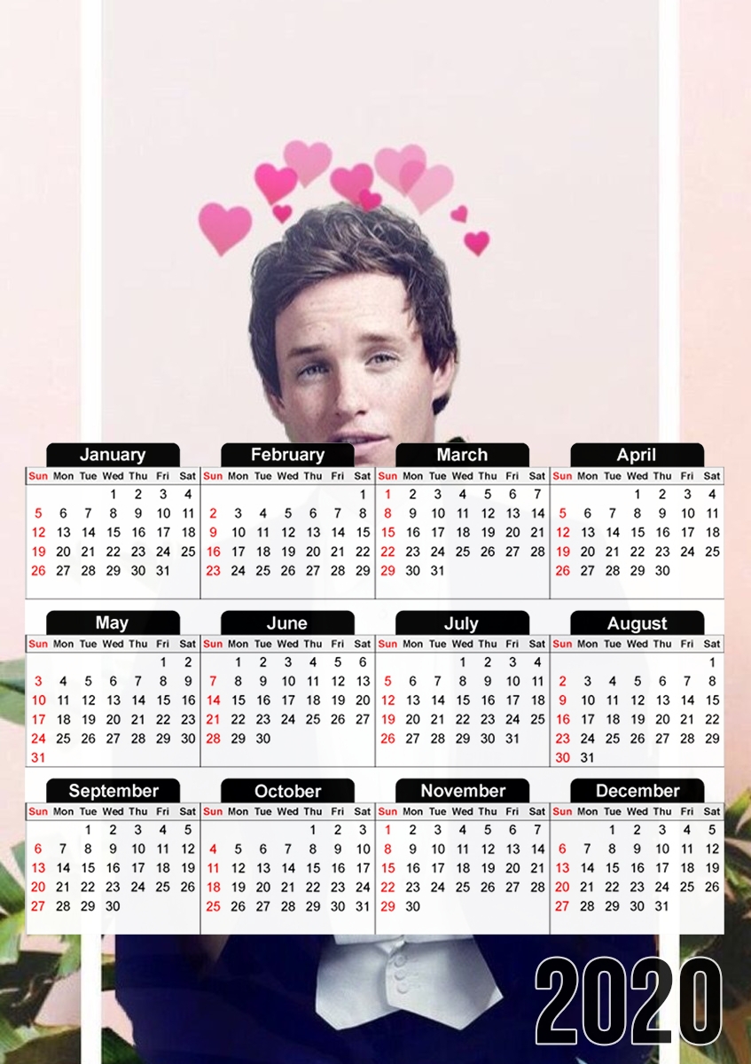  Eddie redmayne Heart for A3 Photo Calendar 30x43cm