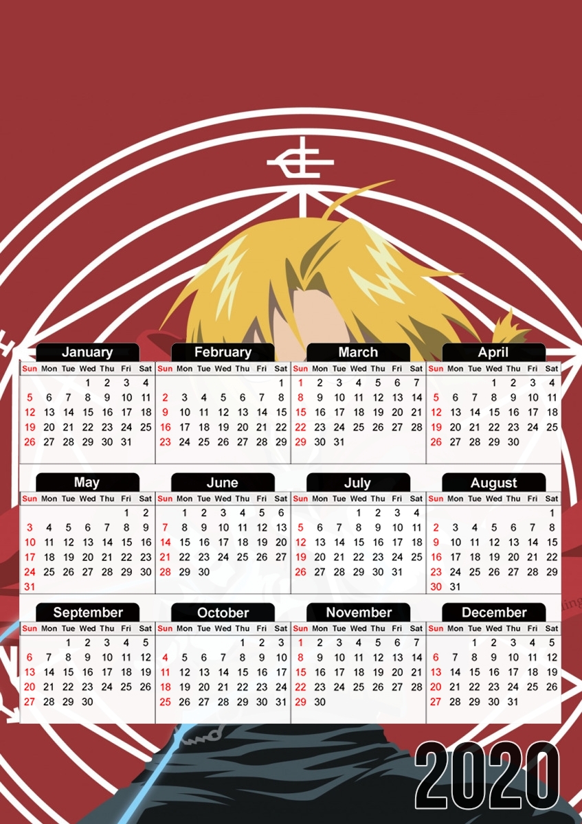  Edward Elric Magic Power for A3 Photo Calendar 30x43cm