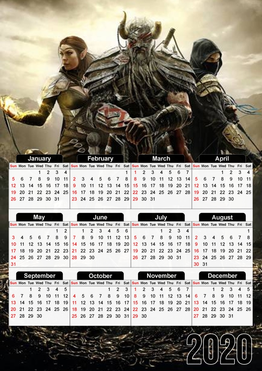  Elder Scrolls Knight for A3 Photo Calendar 30x43cm