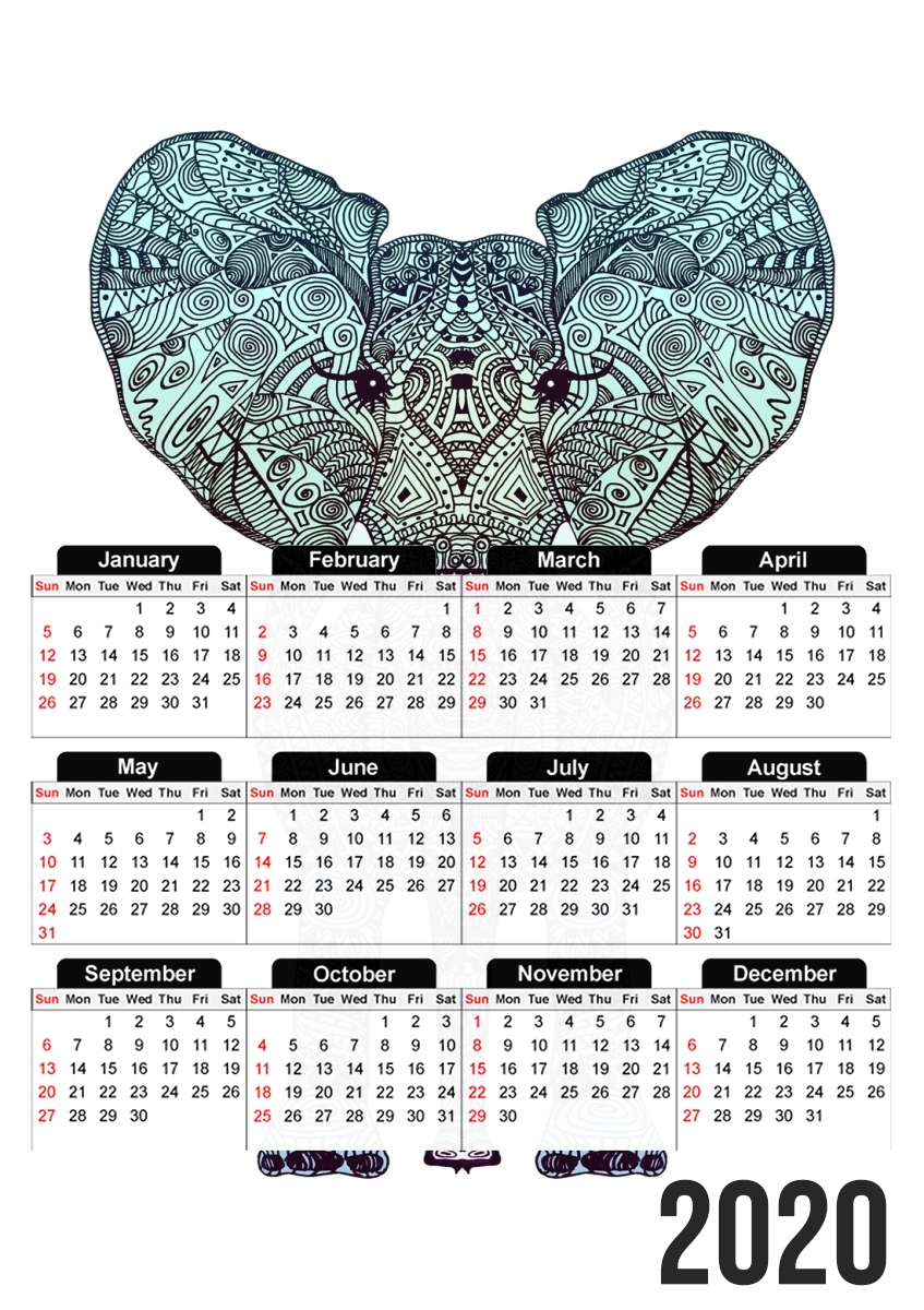  Elephant Mint for A3 Photo Calendar 30x43cm