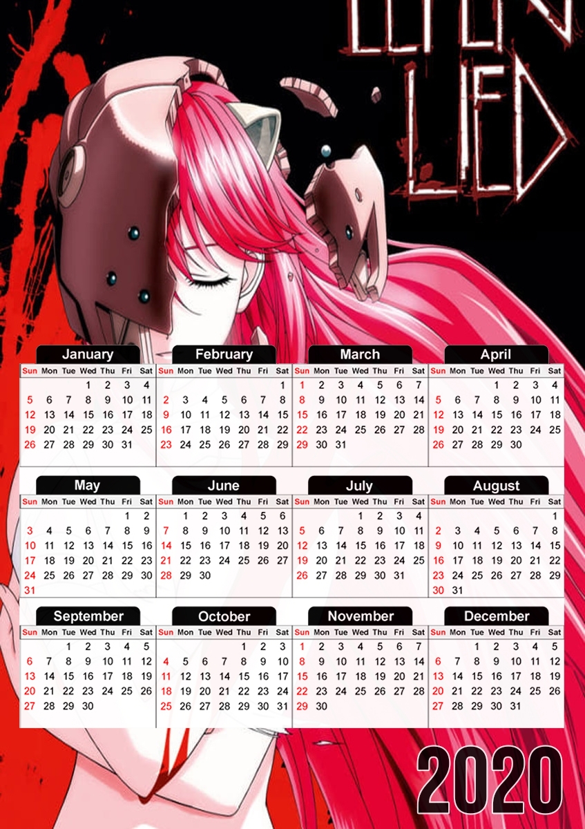  elfen lied for A3 Photo Calendar 30x43cm