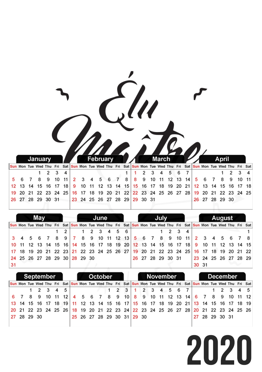  Elu maitre de lannee for A3 Photo Calendar 30x43cm