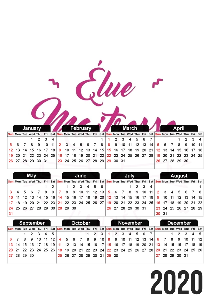  Elu maitresse de lannee cadeau professeur for A3 Photo Calendar 30x43cm