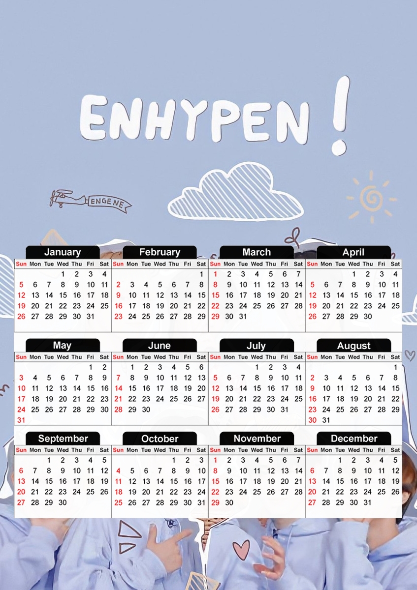  Enhypen members for A3 Photo Calendar 30x43cm