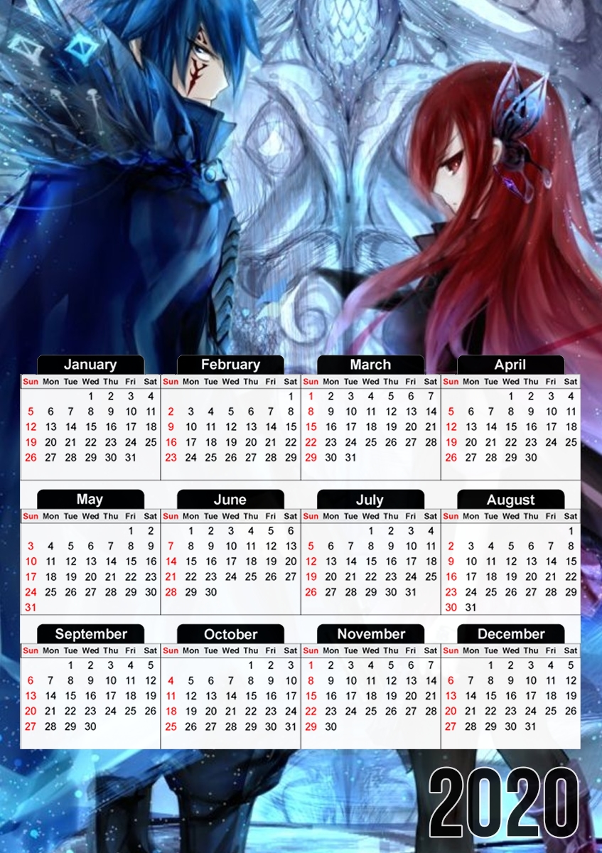  Erza x Jellal for A3 Photo Calendar 30x43cm