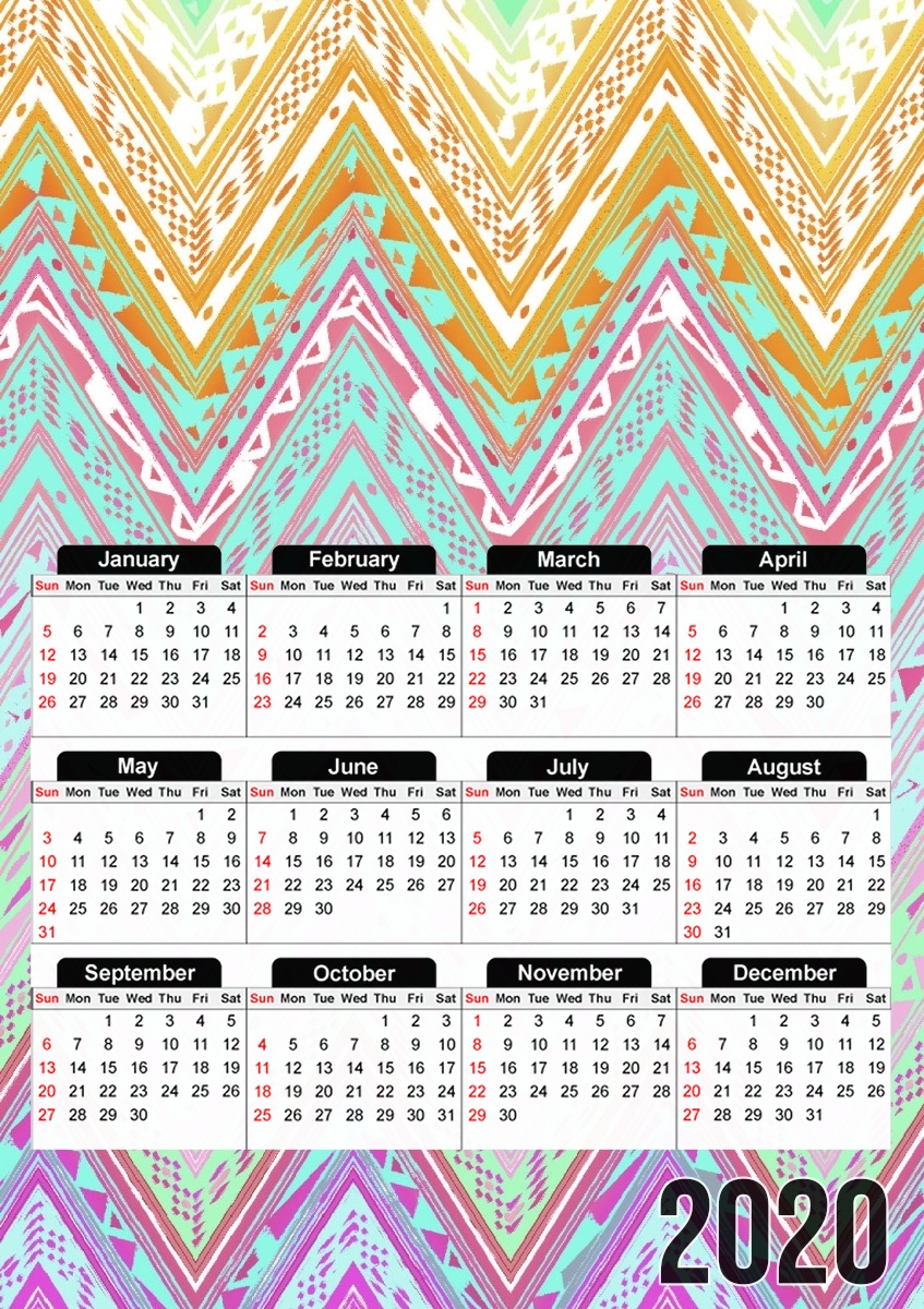  ETHNIC CHEVRON for A3 Photo Calendar 30x43cm