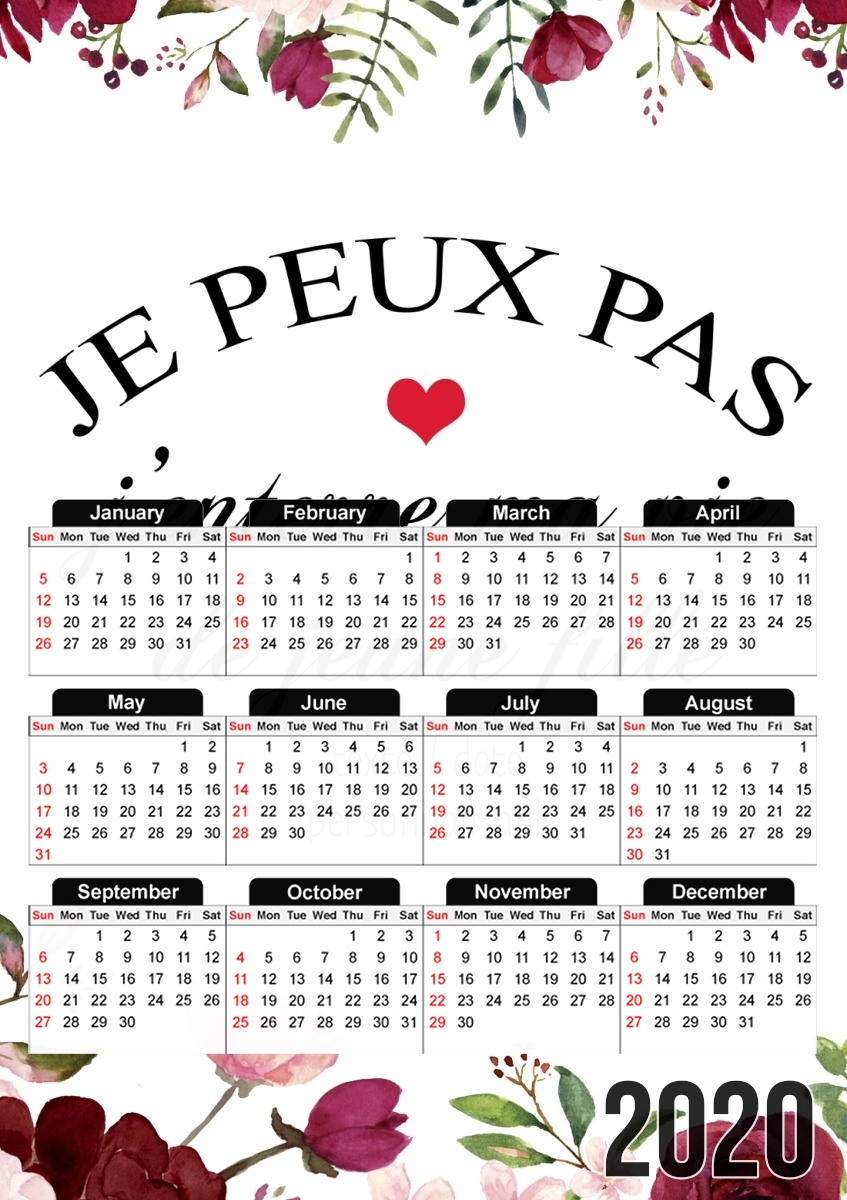  EVJF Cadeau enterrement vie de jeune fille for A3 Photo Calendar 30x43cm