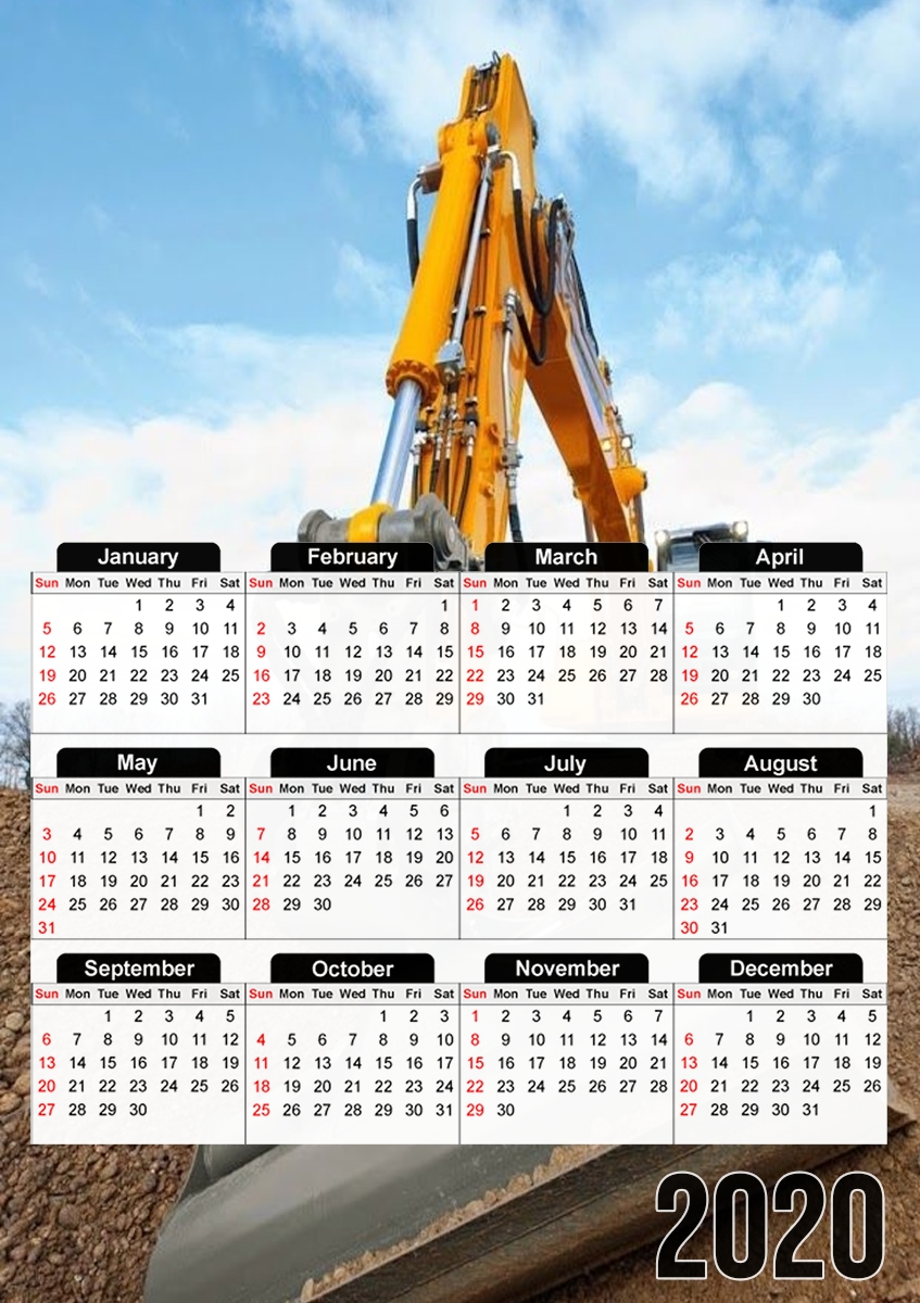  excavator - shovel - digger for A3 Photo Calendar 30x43cm