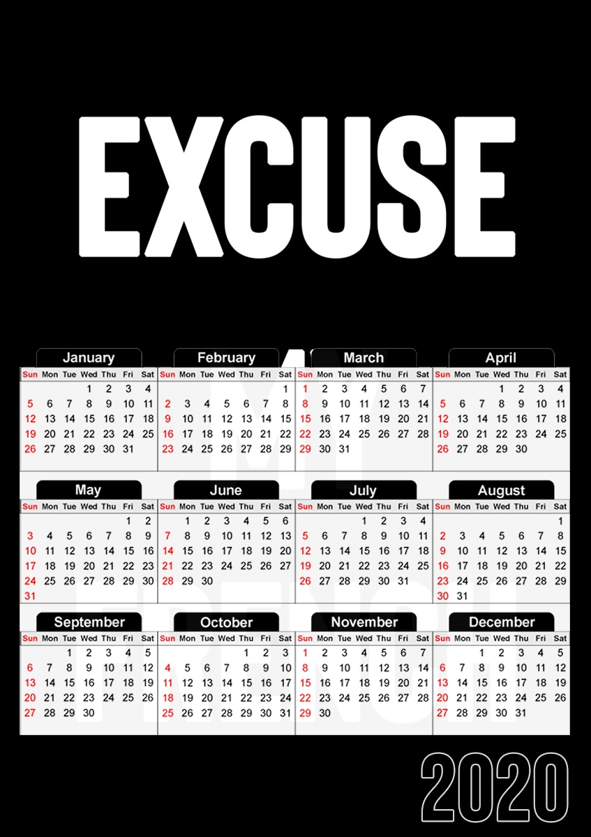  Excuse my french for A3 Photo Calendar 30x43cm