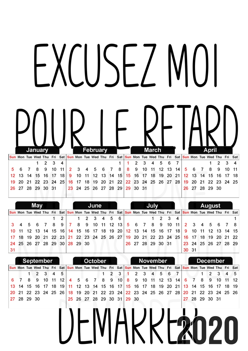  Excusez moi pour le retard ma licorne na pas voulu demarrer for A3 Photo Calendar 30x43cm