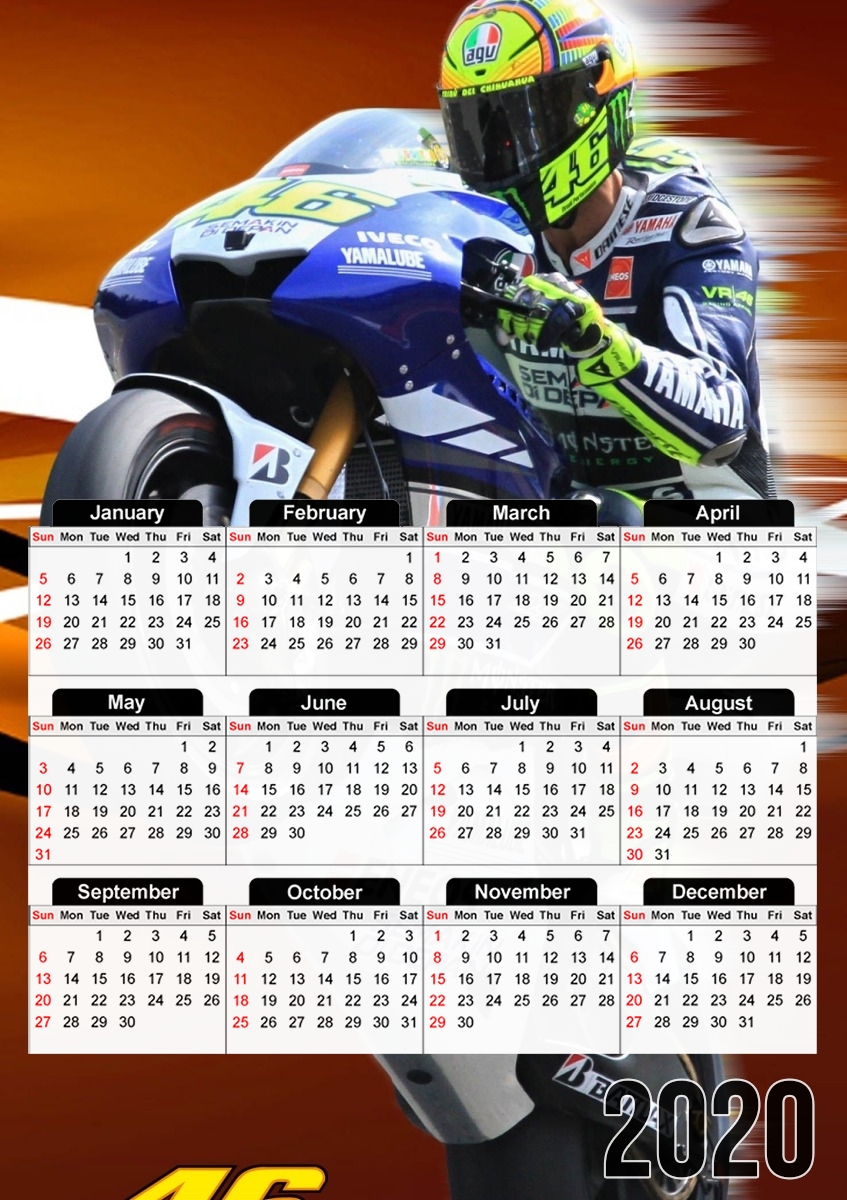  Fan VR46 Doctors for A3 Photo Calendar 30x43cm