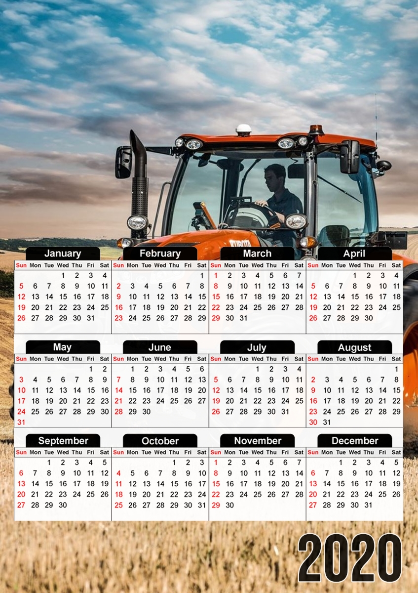  Farm tractor Kubota for A3 Photo Calendar 30x43cm