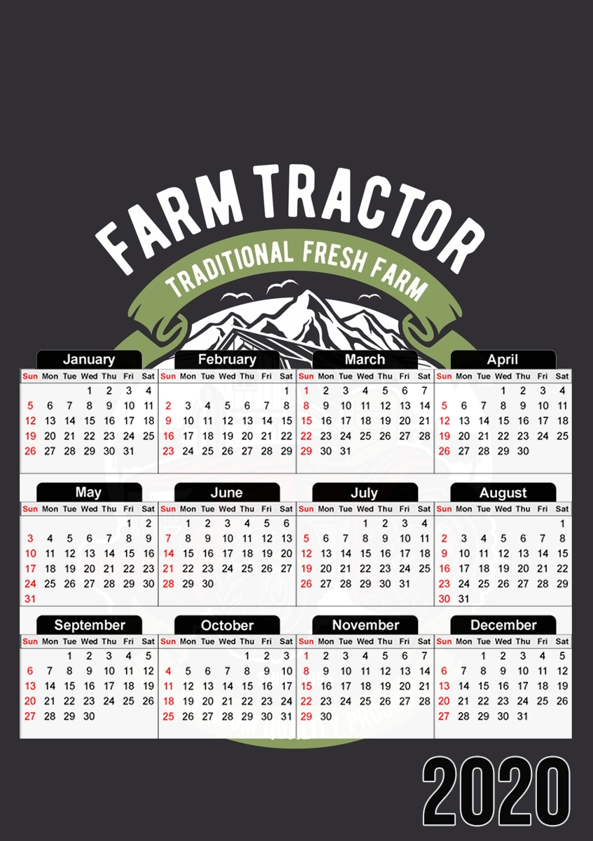  Farm Tractor for A3 Photo Calendar 30x43cm