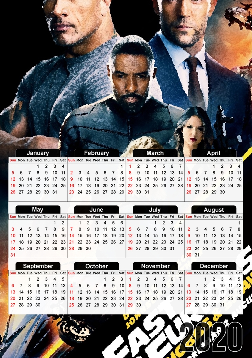  fast and furious hobbs and shaw for A3 Photo Calendar 30x43cm