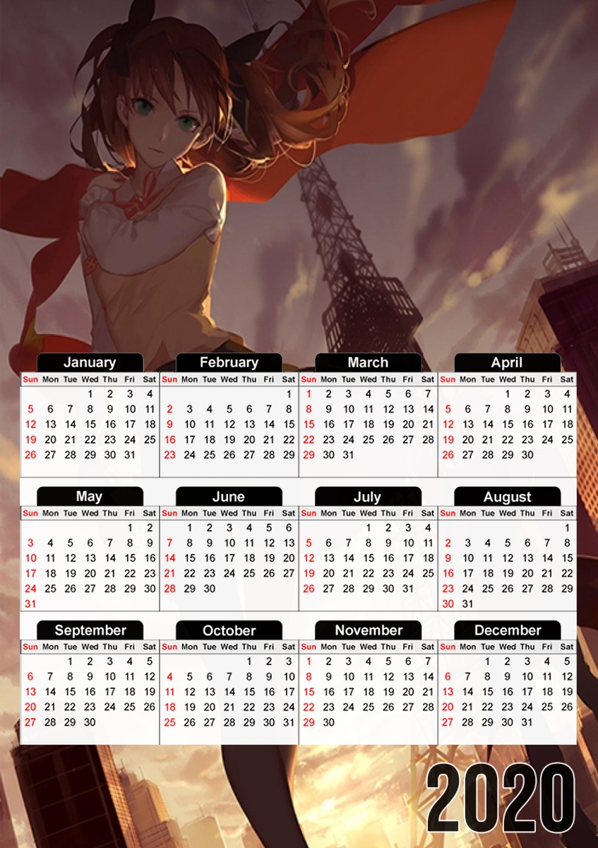  Fate Stay Night Tosaka Rin for A3 Photo Calendar 30x43cm