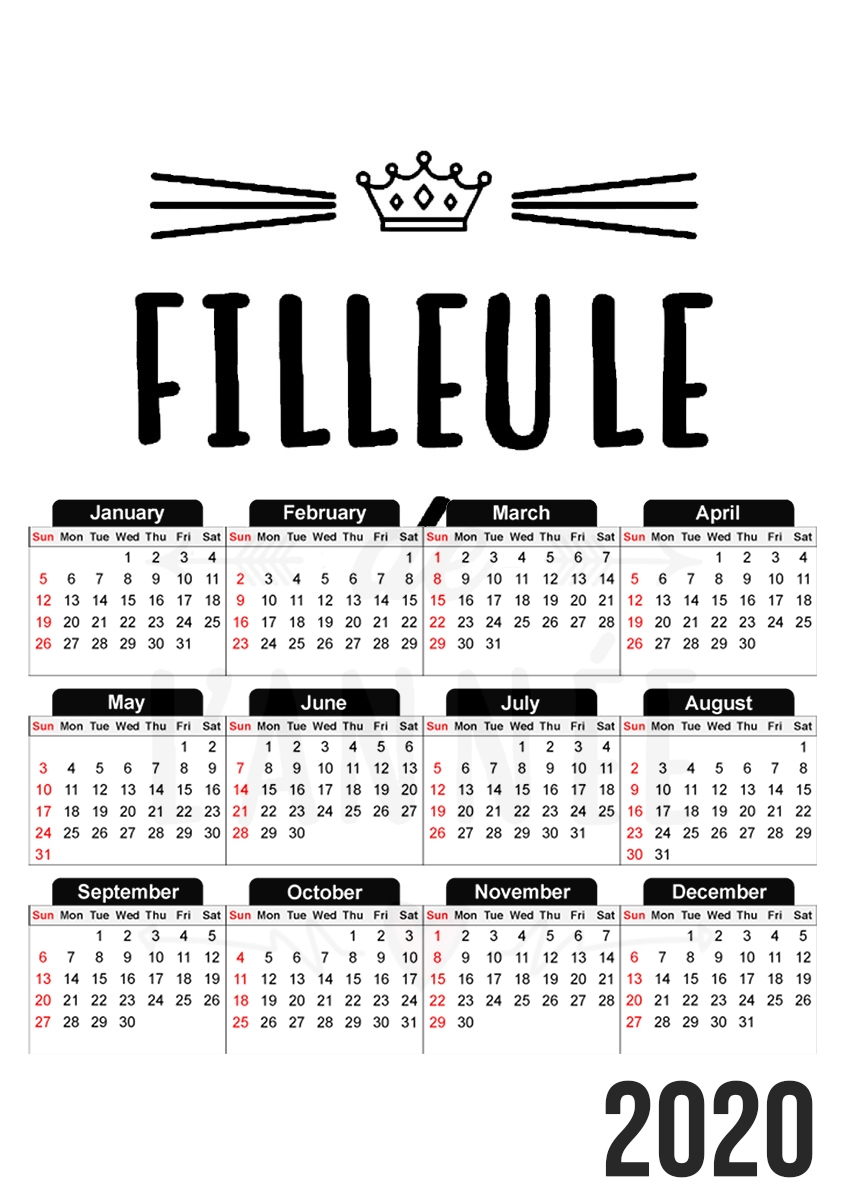  Filleule de lannee for A3 Photo Calendar 30x43cm