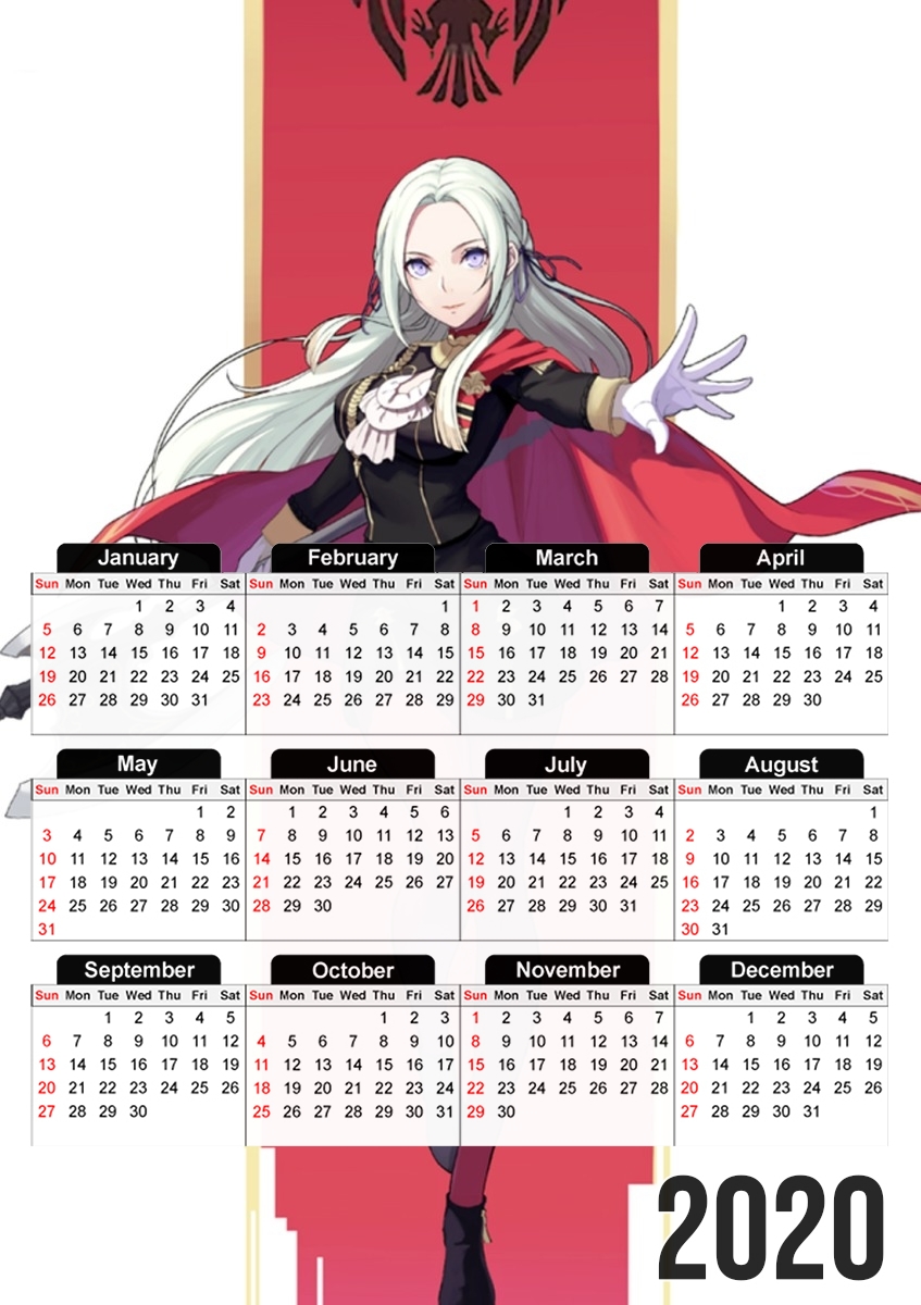  Fire Emblem Three Housses Edelgard Black Eagles for A3 Photo Calendar 30x43cm