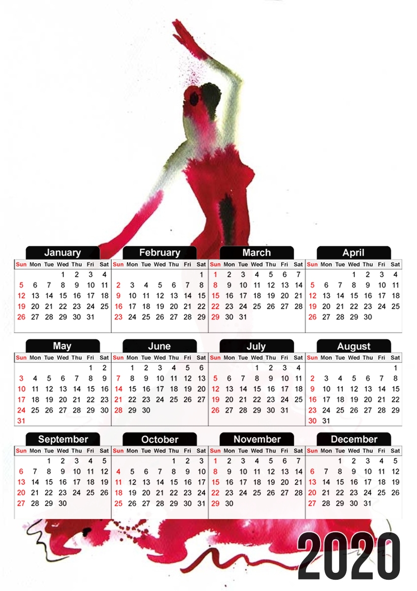  Flamenco Danser for A3 Photo Calendar 30x43cm