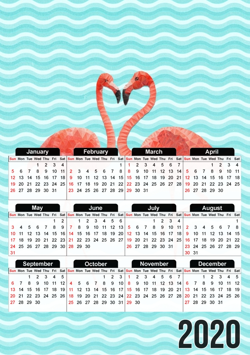  flamingo love for A3 Photo Calendar 30x43cm