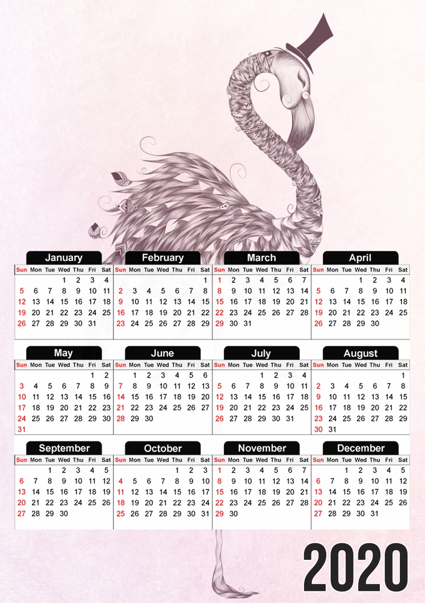  Flamingo for A3 Photo Calendar 30x43cm