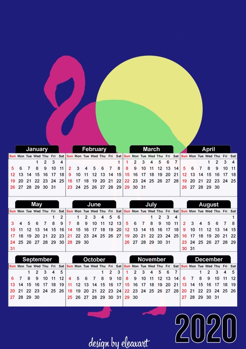  FlamingoPOP for A3 Photo Calendar 30x43cm