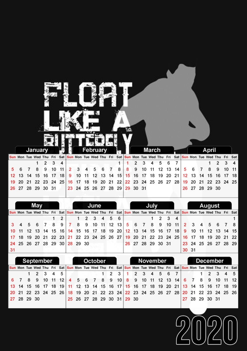  Float like a butterfly Sting like a bee for A3 Photo Calendar 30x43cm