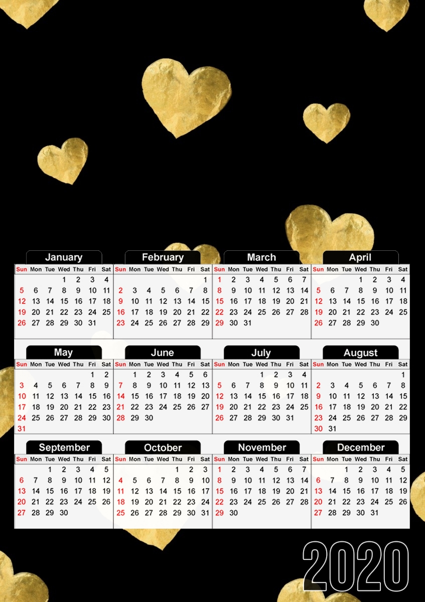  Floating Hearts for A3 Photo Calendar 30x43cm