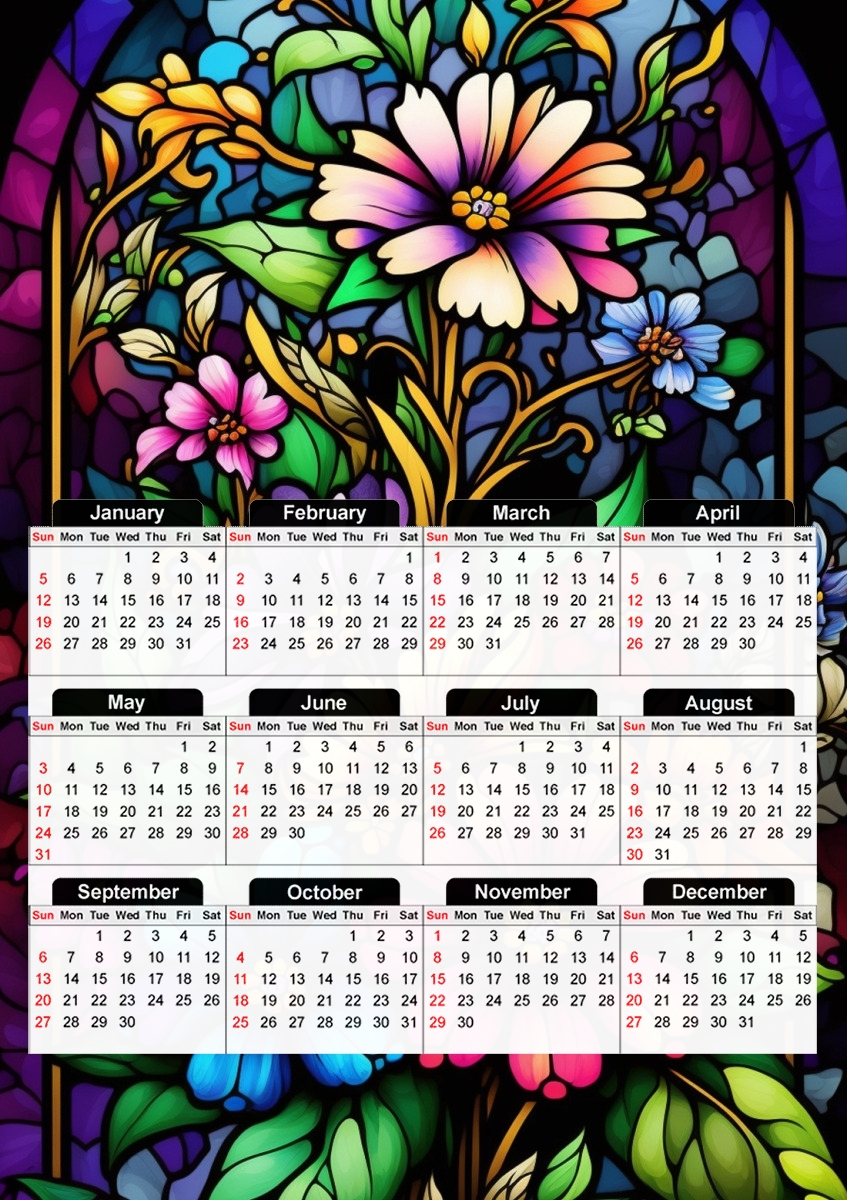  FLOWER Crystal for A3 Photo Calendar 30x43cm