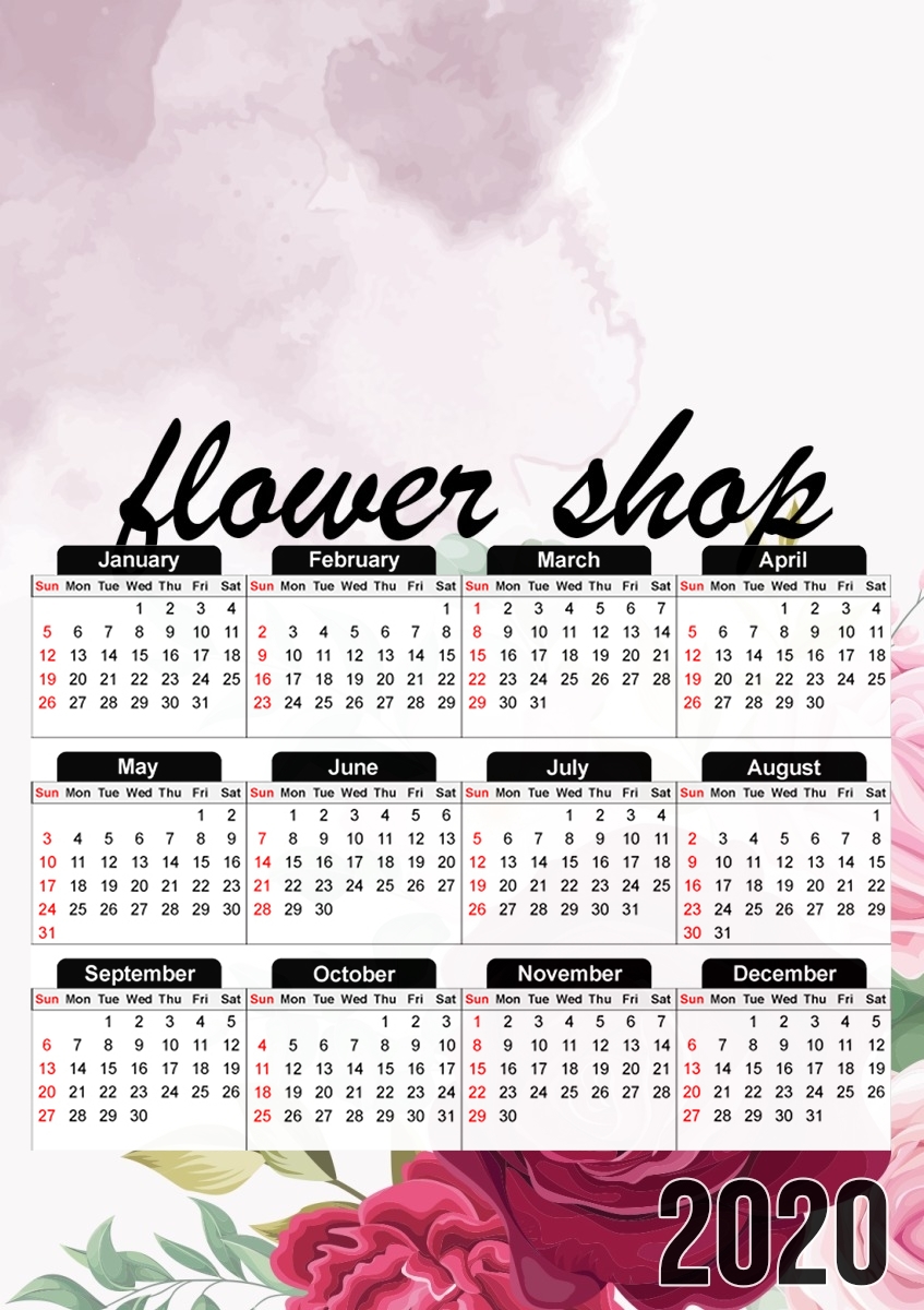  Flower Shop Logo for A3 Photo Calendar 30x43cm