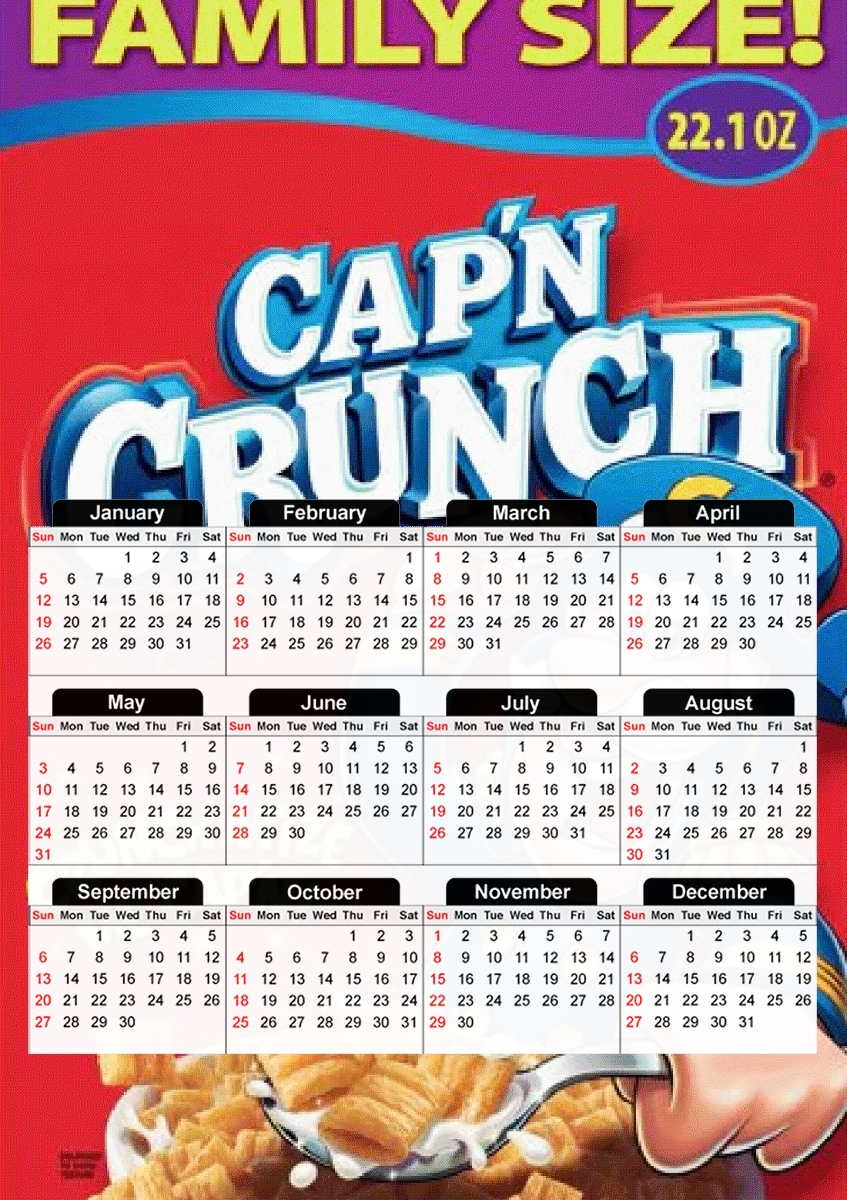  Food Capn Crunch for A3 Photo Calendar 30x43cm