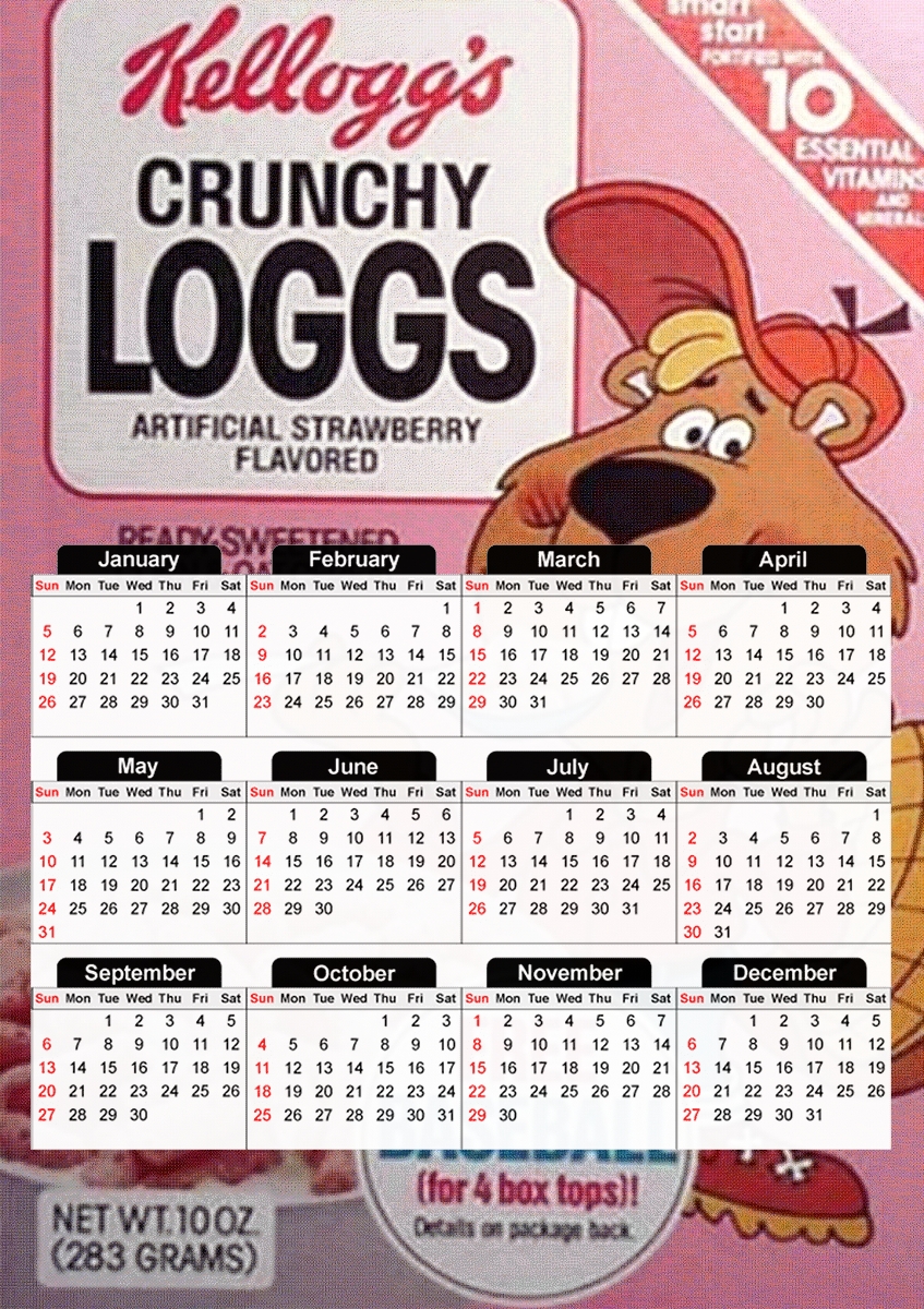  Food Crunchy Loggs for A3 Photo Calendar 30x43cm