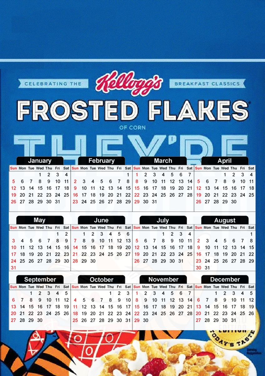  Food Frosted Flakes for A3 Photo Calendar 30x43cm