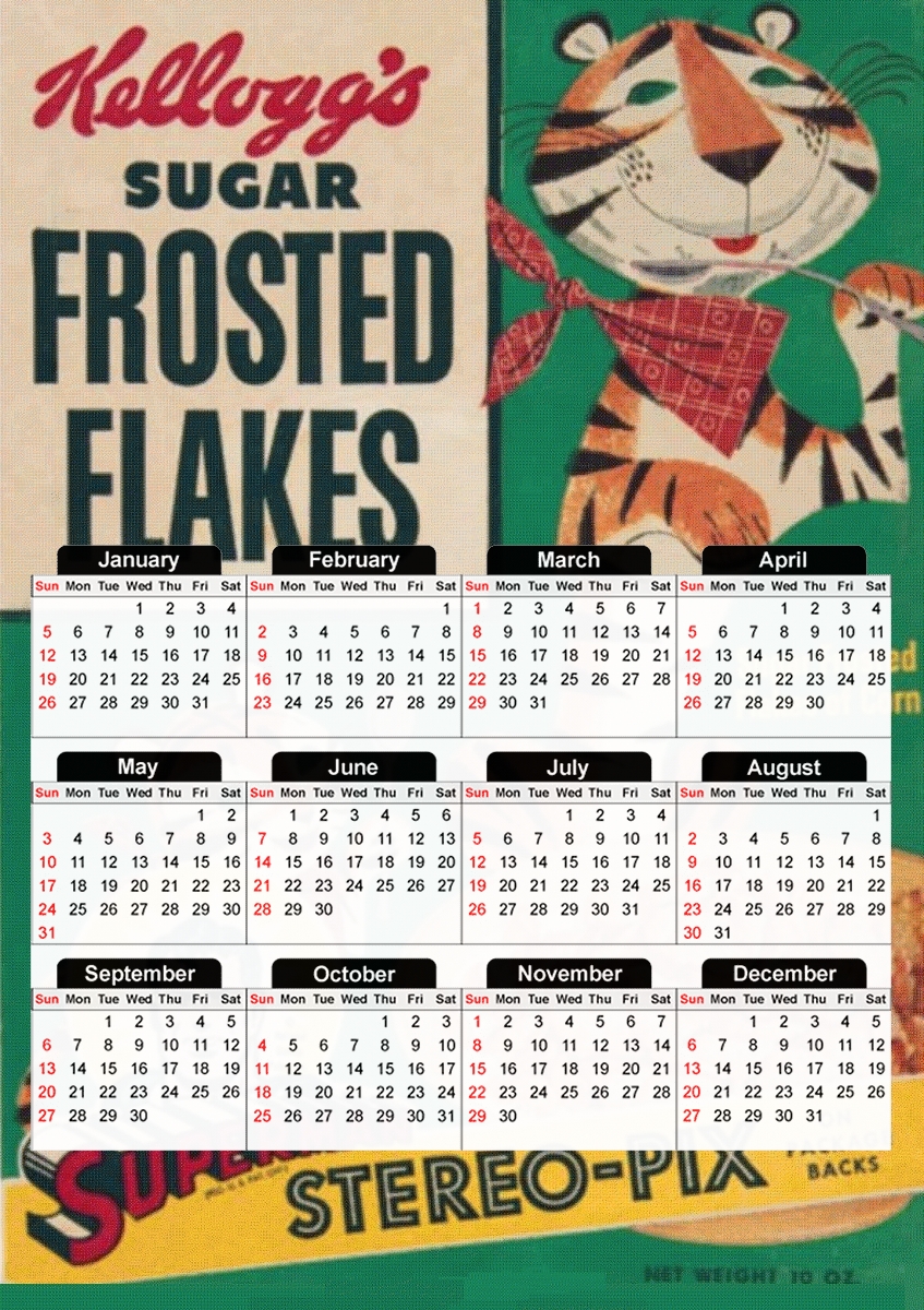  Food Sugar Frosted for A3 Photo Calendar 30x43cm