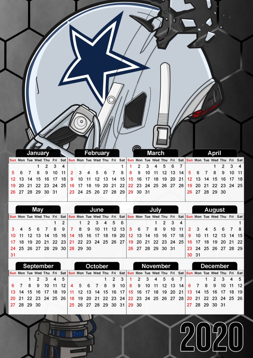  Football Helmets Dallas for A3 Photo Calendar 30x43cm