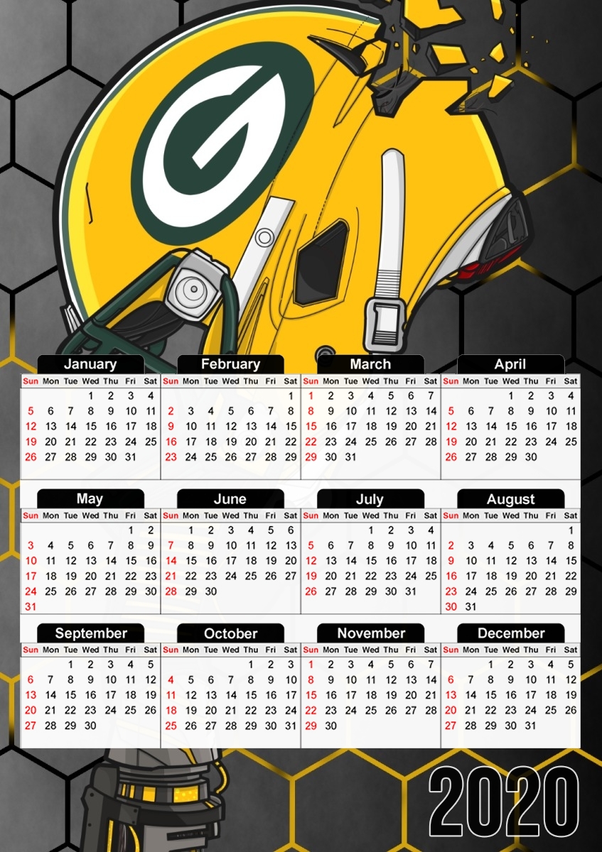  Football Helmets Green Bay for A3 Photo Calendar 30x43cm