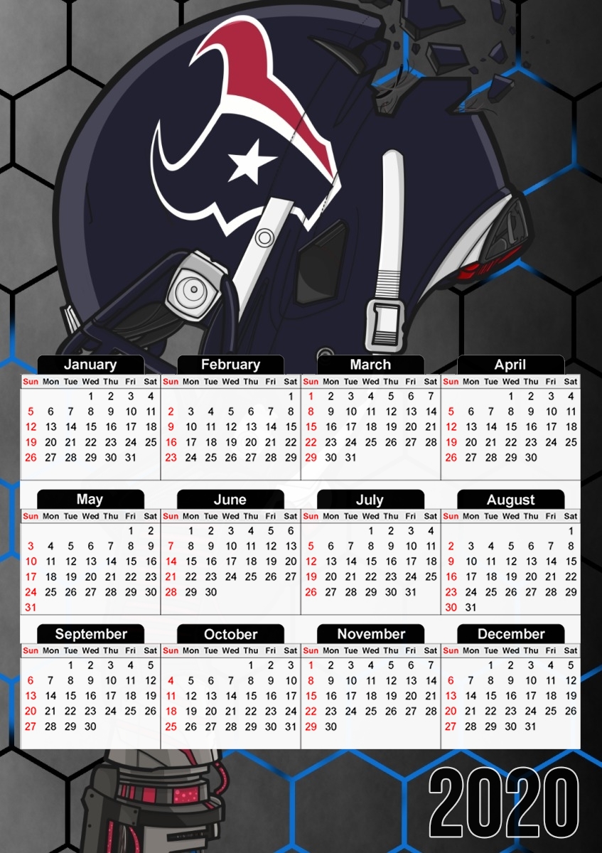  Football Helmets Houston for A3 Photo Calendar 30x43cm