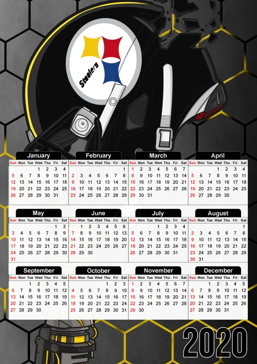  Football Helmets Pittsburgh for A3 Photo Calendar 30x43cm