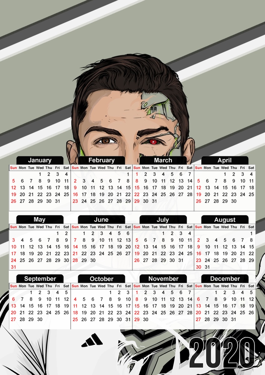  Football Legends: Cristiano Ronaldo - Real Madrid Robot for A3 Photo Calendar 30x43cm