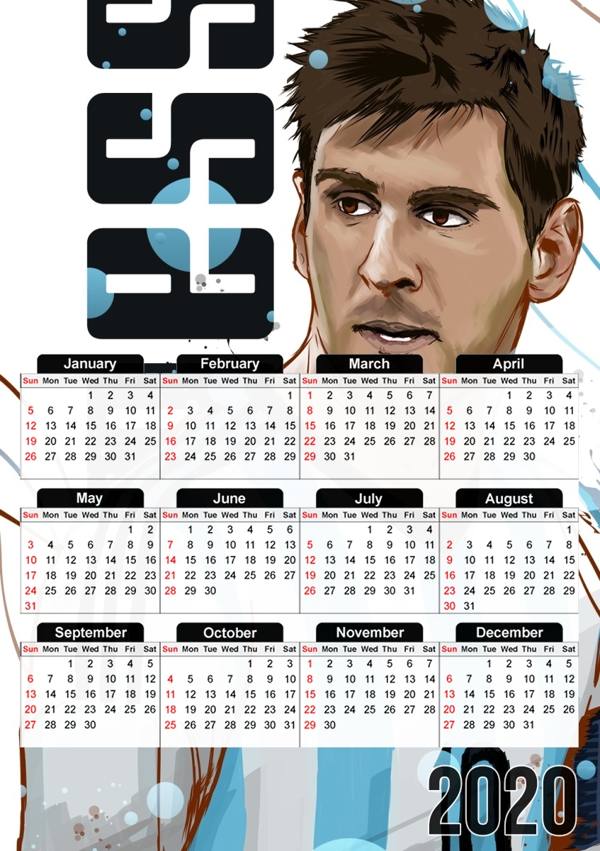  Football Legends: Lionel Messi World Cup 2014 for A3 Photo Calendar 30x43cm