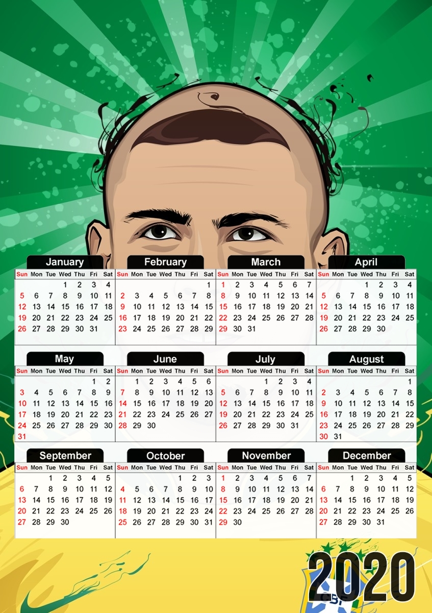  Football Legends: Ronaldo R9 Brasil  for A3 Photo Calendar 30x43cm