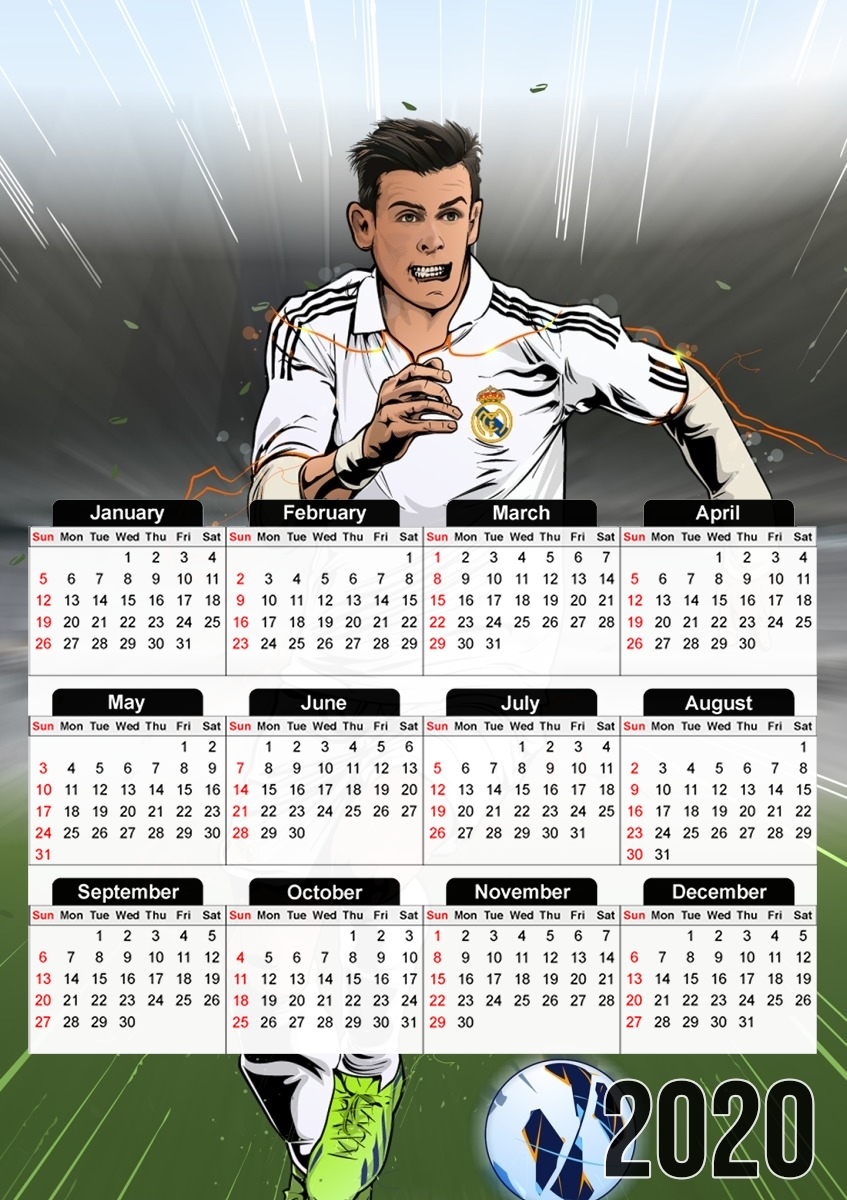  Football Stars: Gareth Bale for A3 Photo Calendar 30x43cm