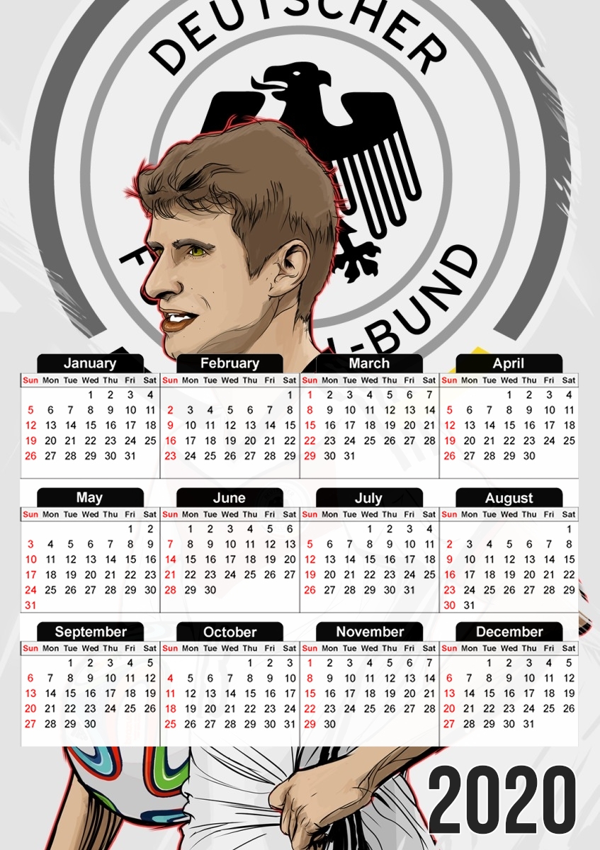  Football Stars: Thomas Müller - Germany for A3 Photo Calendar 30x43cm