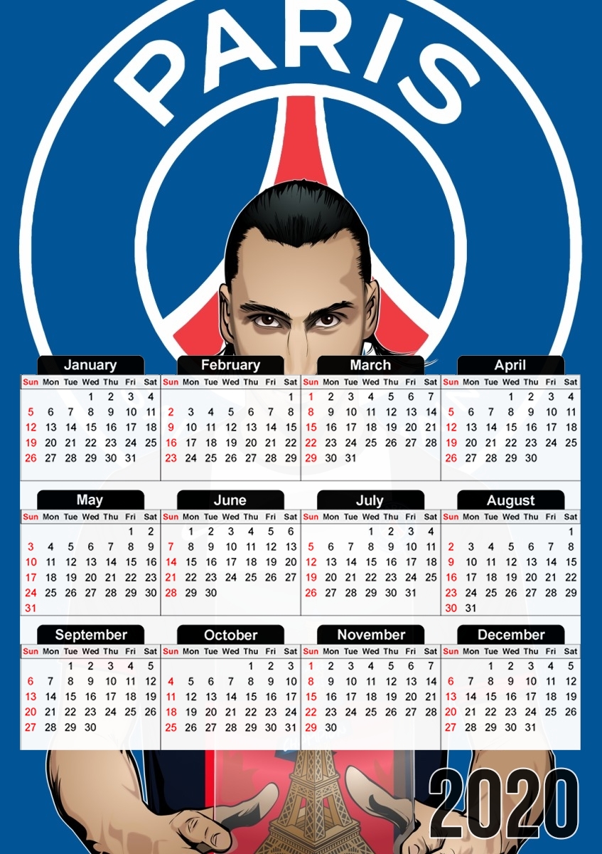  Football Stars: Zlataneur Paris for A3 Photo Calendar 30x43cm