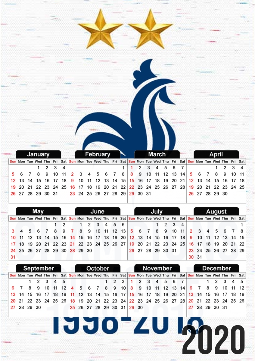  France 2 etoiles for A3 Photo Calendar 30x43cm