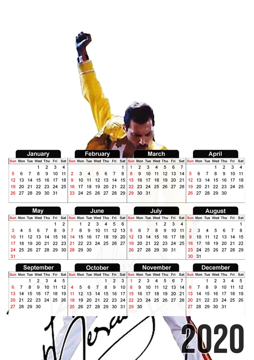  Freddie Mercury Signature for A3 Photo Calendar 30x43cm