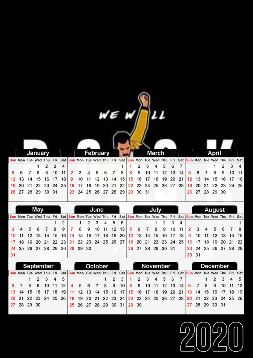  freddie mercury we will rock you for A3 Photo Calendar 30x43cm